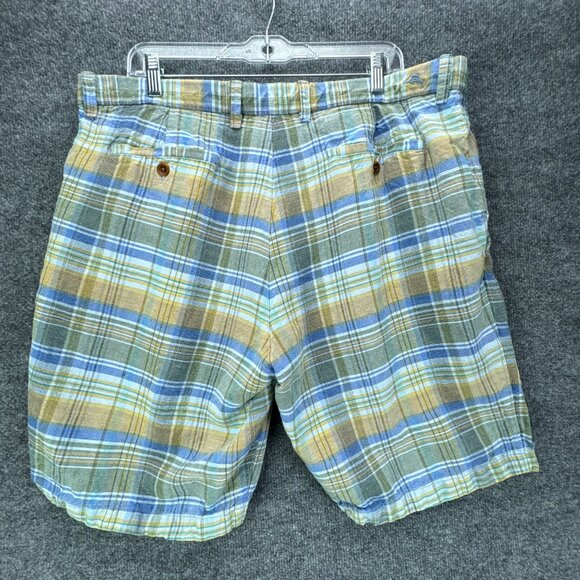 Tommy Bahama Shorts Lot of 2 Sz 38 Linen‎ Blend Golf Plaid Preppy Casual 10" - Picture 11 of 16